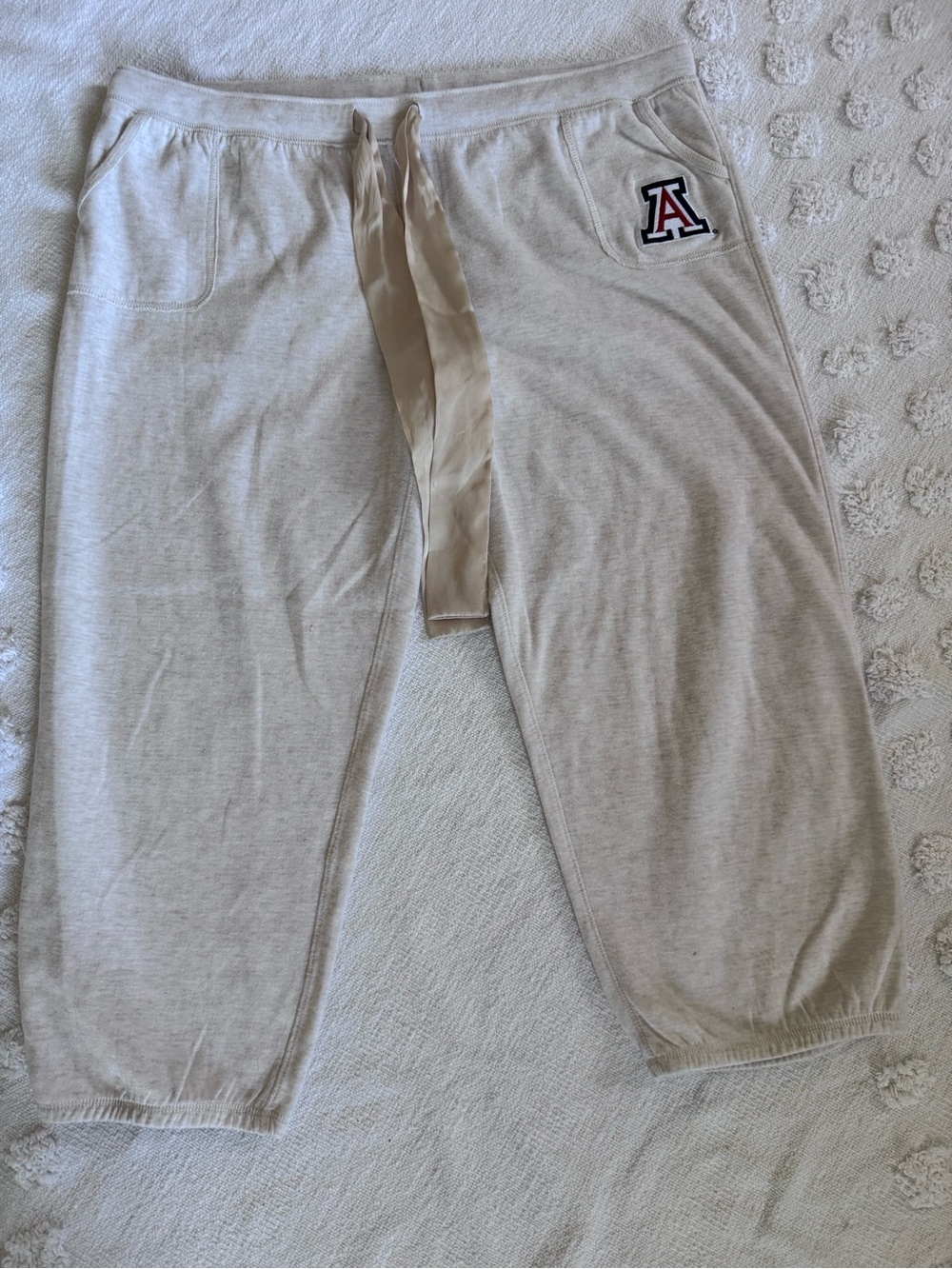 Concepts sports Arizona Wildcats capri sweat pants pockets SZ L SATIN drawstring